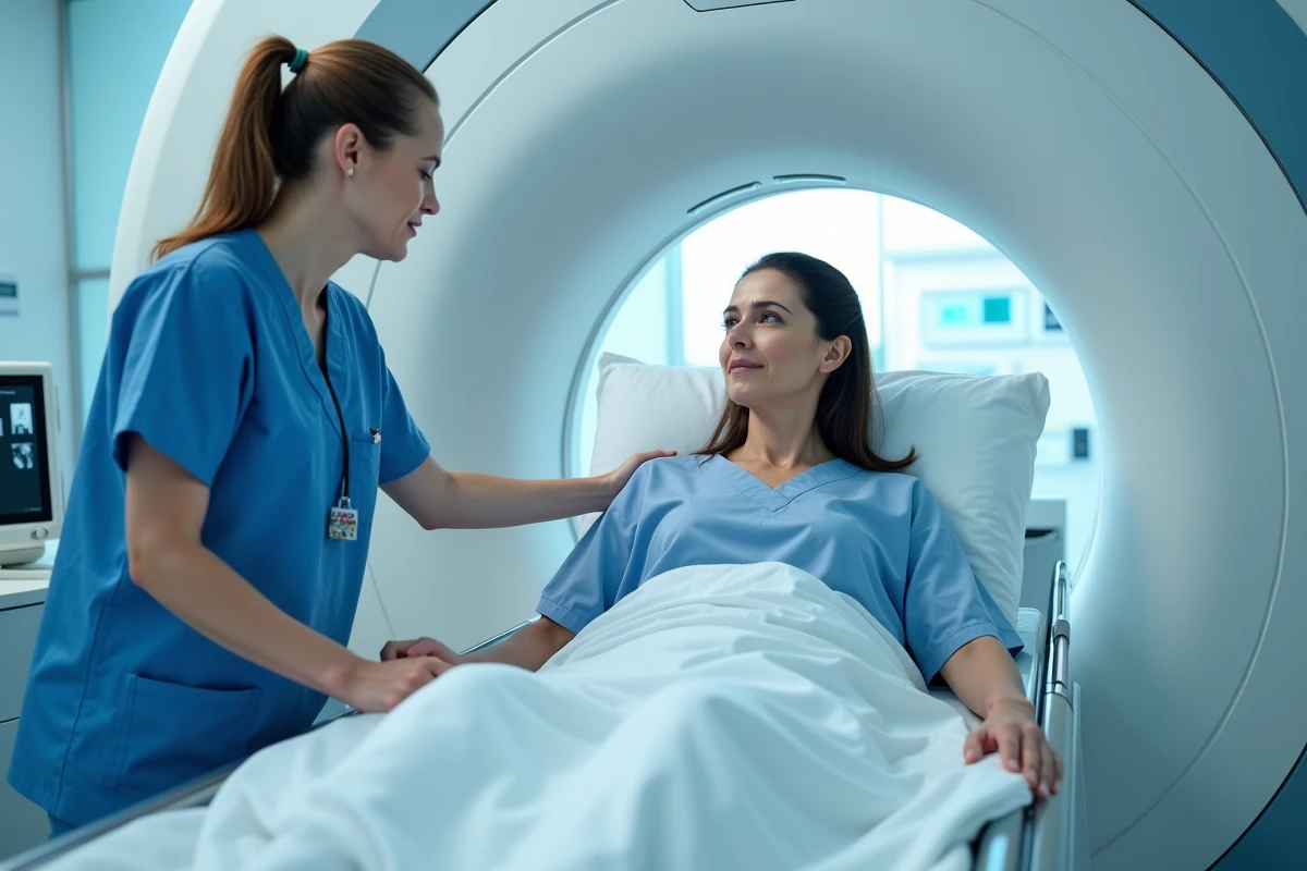 Examen d'imagerie médicale scanner ou IRM pour diagnostiquer une douleur chronique de côte flottante