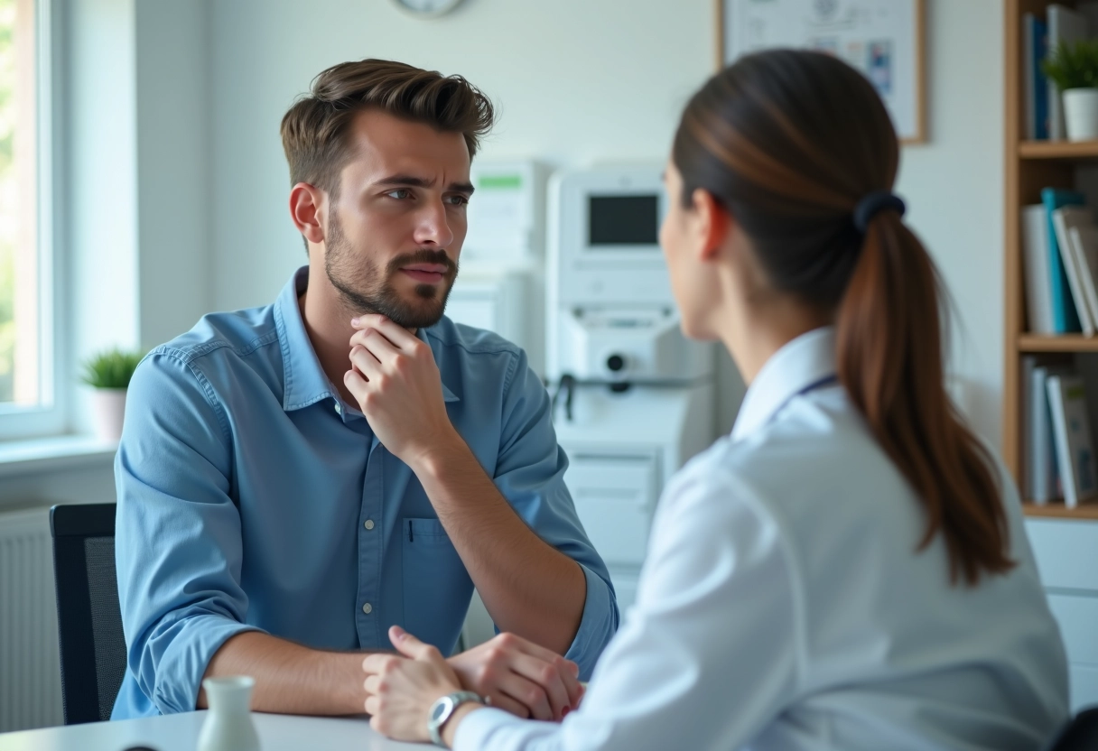 Jeune homme en consultation chez le médecin