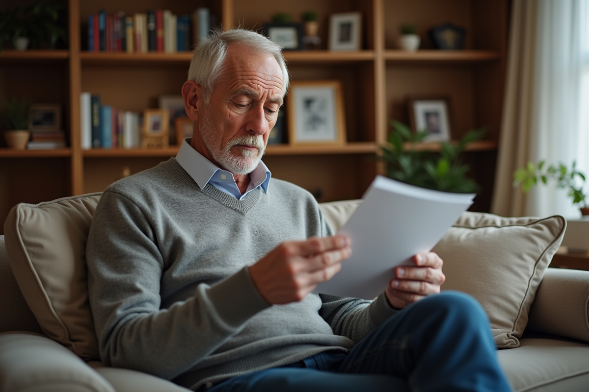Homme lisant un dépliant sur les thérapies alternatives