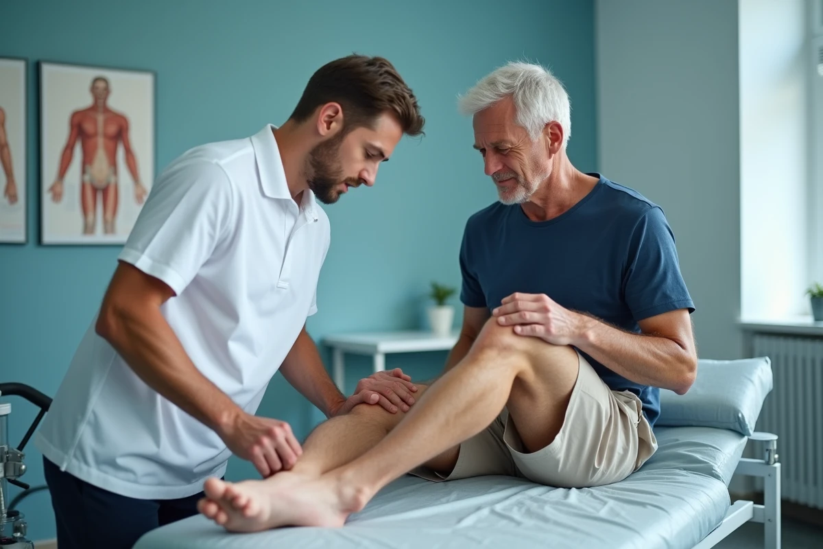 Séance de rééducation pour algodystrophie du pied avec évaluation du taux d'invalidité