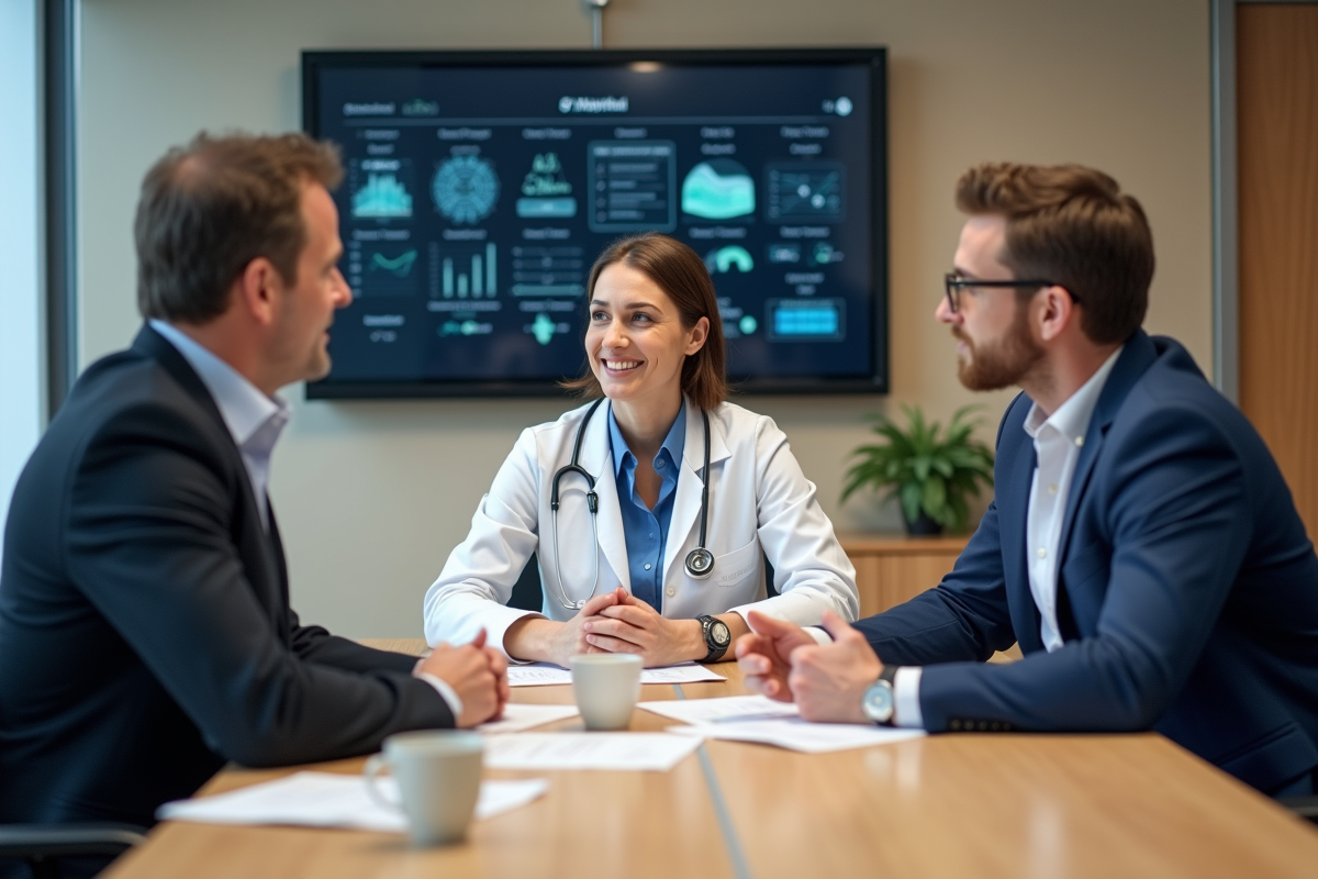 Professionnels de santé discutant lors d
